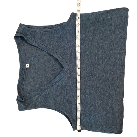 Light Blue Speckled Loose Fit Sleeveless V-Neck Tunic Size Small - Picture 5 of 6